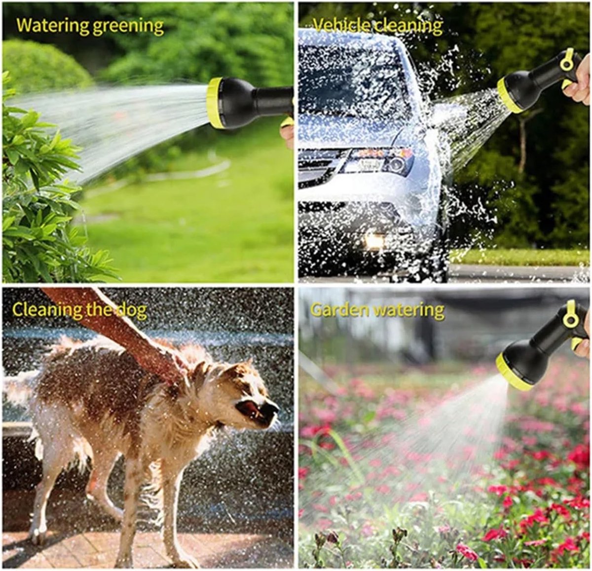 Tuinslang Set - Flexibele Slang - Tuin Water Geven - Messing Connectoren - 5 Meter - Zwart – foto 3