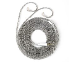 Hoofdtelefoonkabel 2 m - 8-aderig, verzilverd, 4N OFC, 2PIN-C en 3,5 mm voor KZ EDX PRO/ZSN PRO/ZS10 PROX