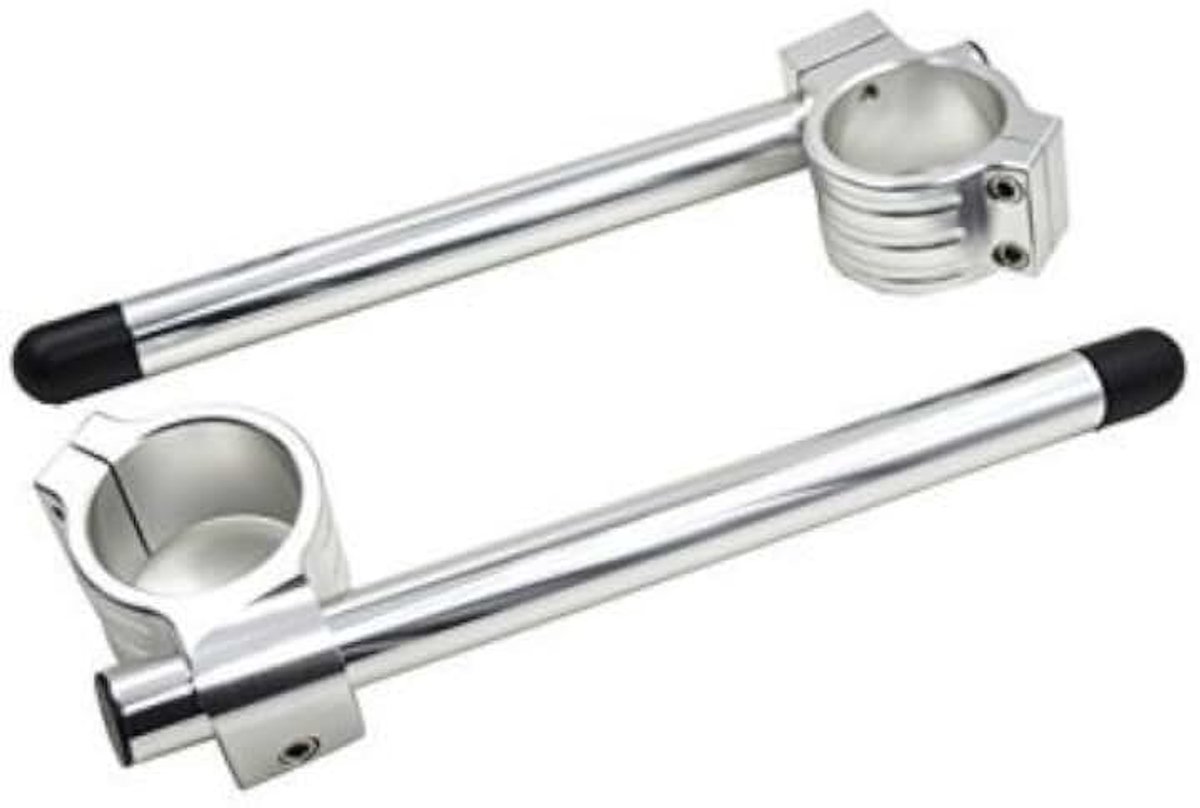 31/33/35/37/39/41 mm, clip-on vork CNC Riser stuur Regular (zilver, 35 mm)