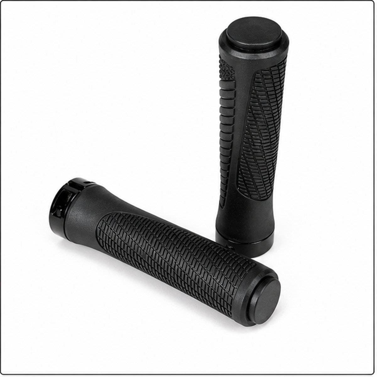 Fietshandvatten 22 x 135 mm - Ergonomische Rubber Grips - Set van 2 - Zwart