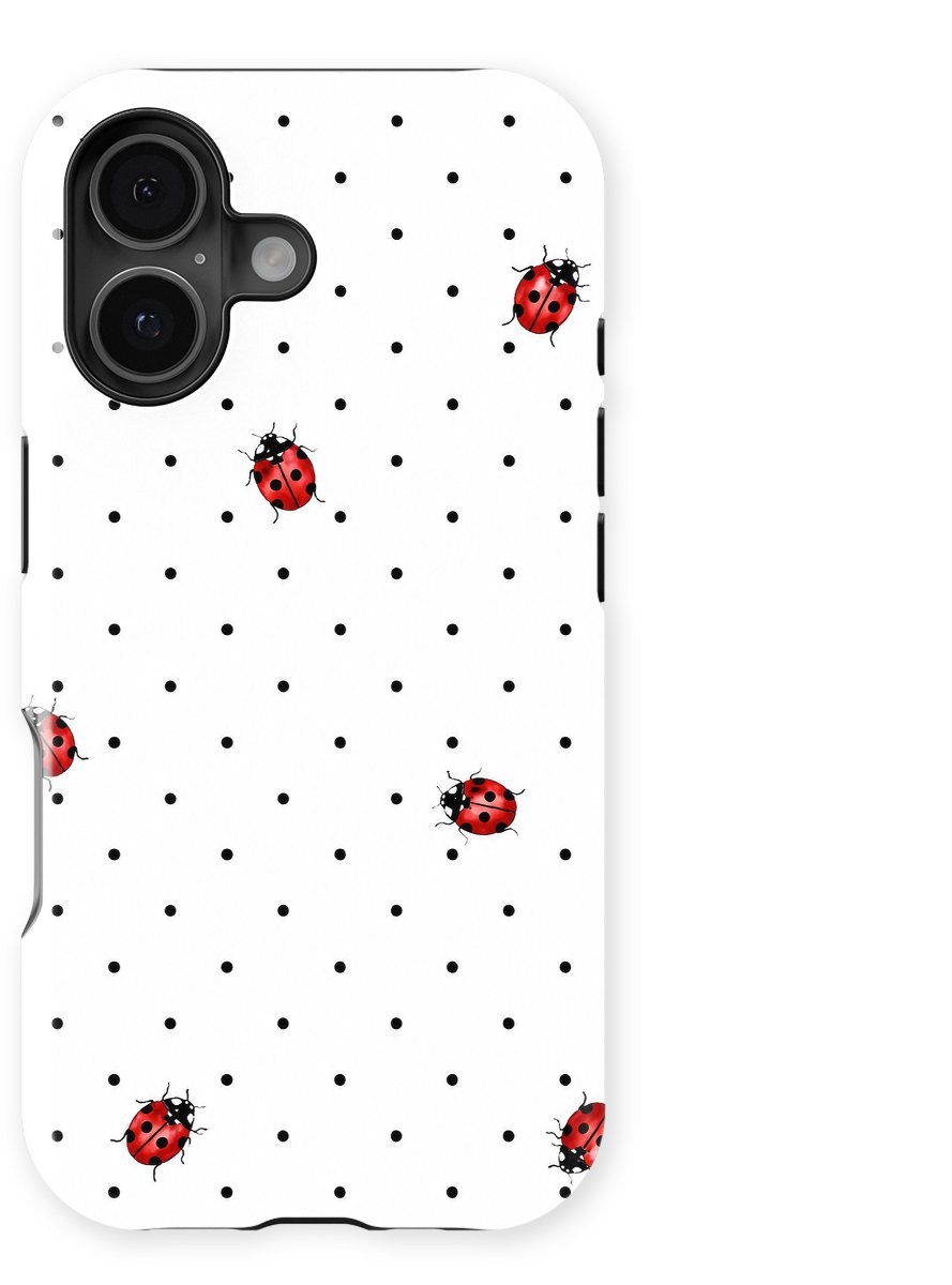 DripCase - Bugs Life Backcover met Mag geschikt voor iPhone 16 - Ladybug Dots