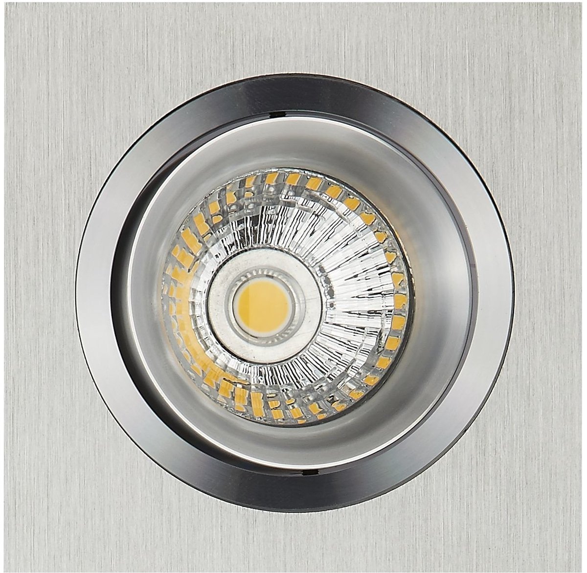 Zoom II inbouwspot aluminium, GU10 5W LED dimbaar incl., 400 lumen, 2700K warm wit, 95x95 mm
