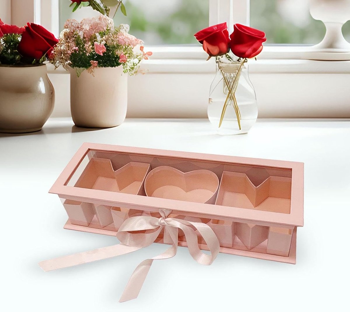 Hervulbare MOM Vormige Gift Box - Roze - Verpakking Kartonnen Brief Geschenk Doos Voor Chocolade Bloem Aardbei - Moederdag - Verjaardagscadeau - Originele Geschenken