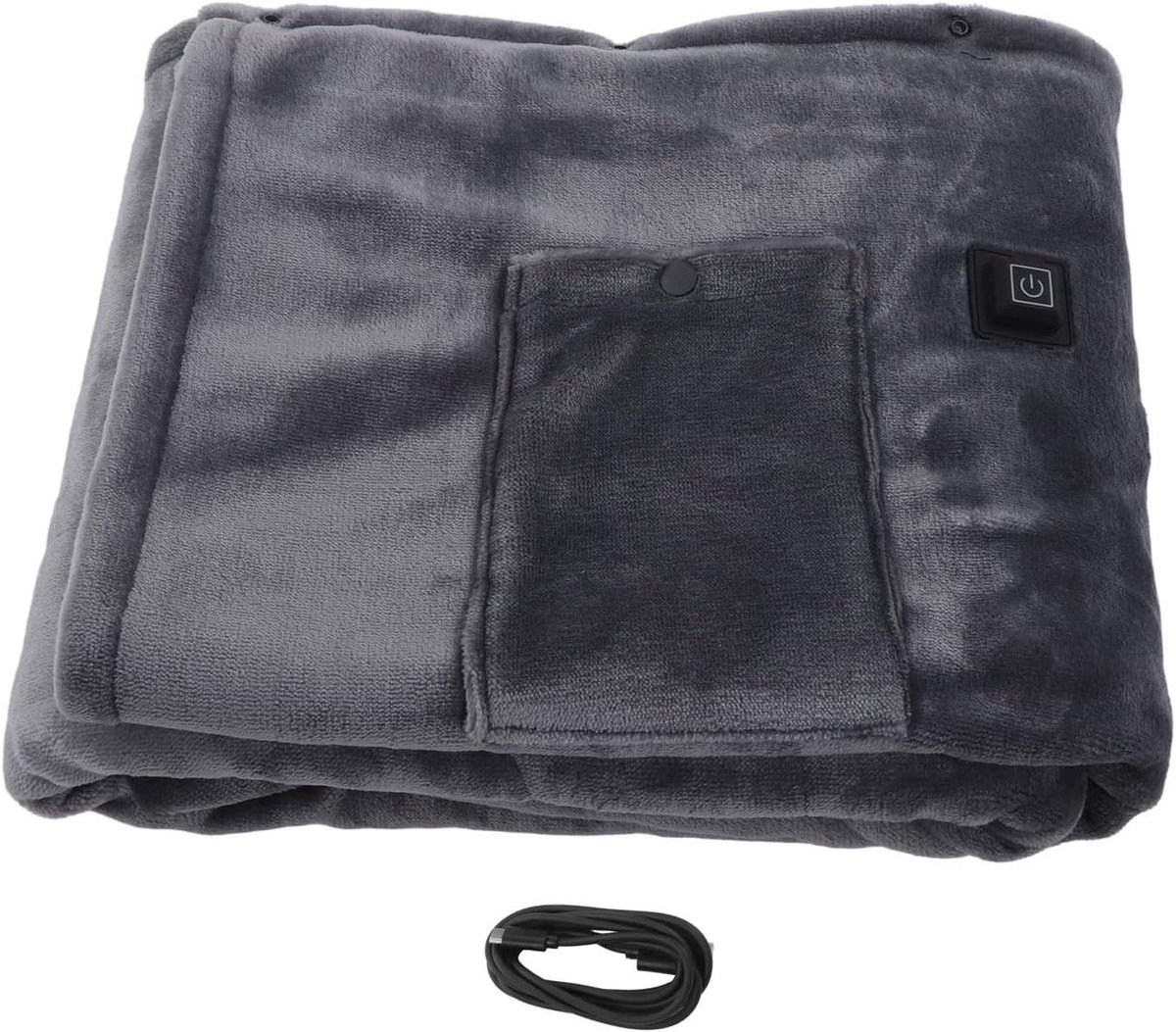 Elektrische Deken - Verwarmde Plaid - Warm Blijven - Snelle Verwarming - 29 x 25 cm - Grijs
