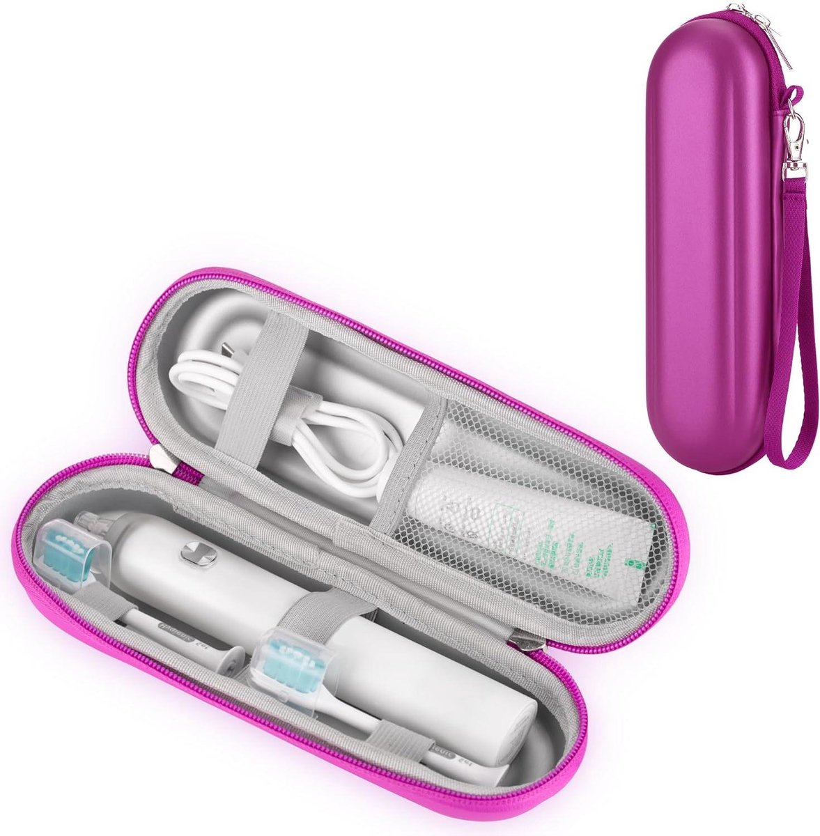 Tandenborstel Hoes - Reis Etui - Hygiënisch Opbergen - Lichtgewicht Ontwerp - 24 cm Lengte - Roze