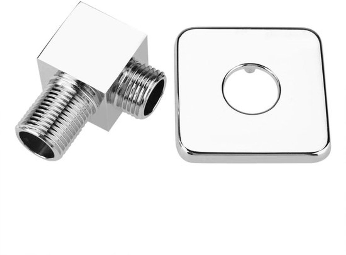 Douche Outlet Elleboog - Wanduitlaat - Handdouche Connector - Messing - Chrome Afwerking - G1/2 Schroefdraad