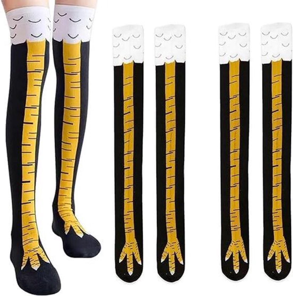 Kippenbeensokken voor volwassenen - Grappige overknee-kousen voor winterwarmte.