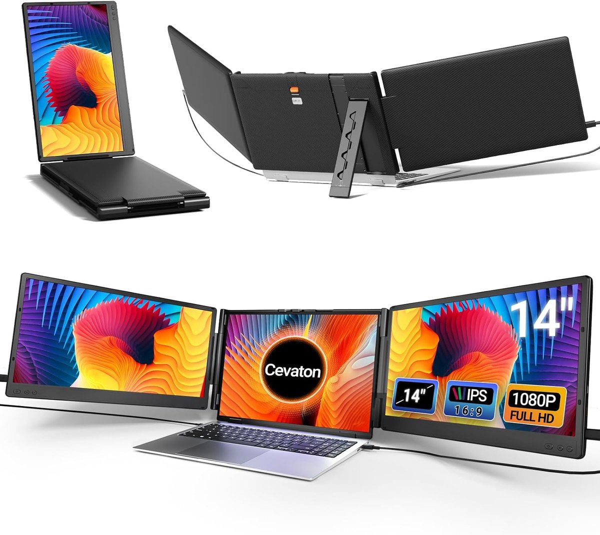 Laptop Screen Extender 14" FHD 1080P - Draagbare Monitor - Plug en Play - Verhoog je productiviteit met 300% - SnelShoppen