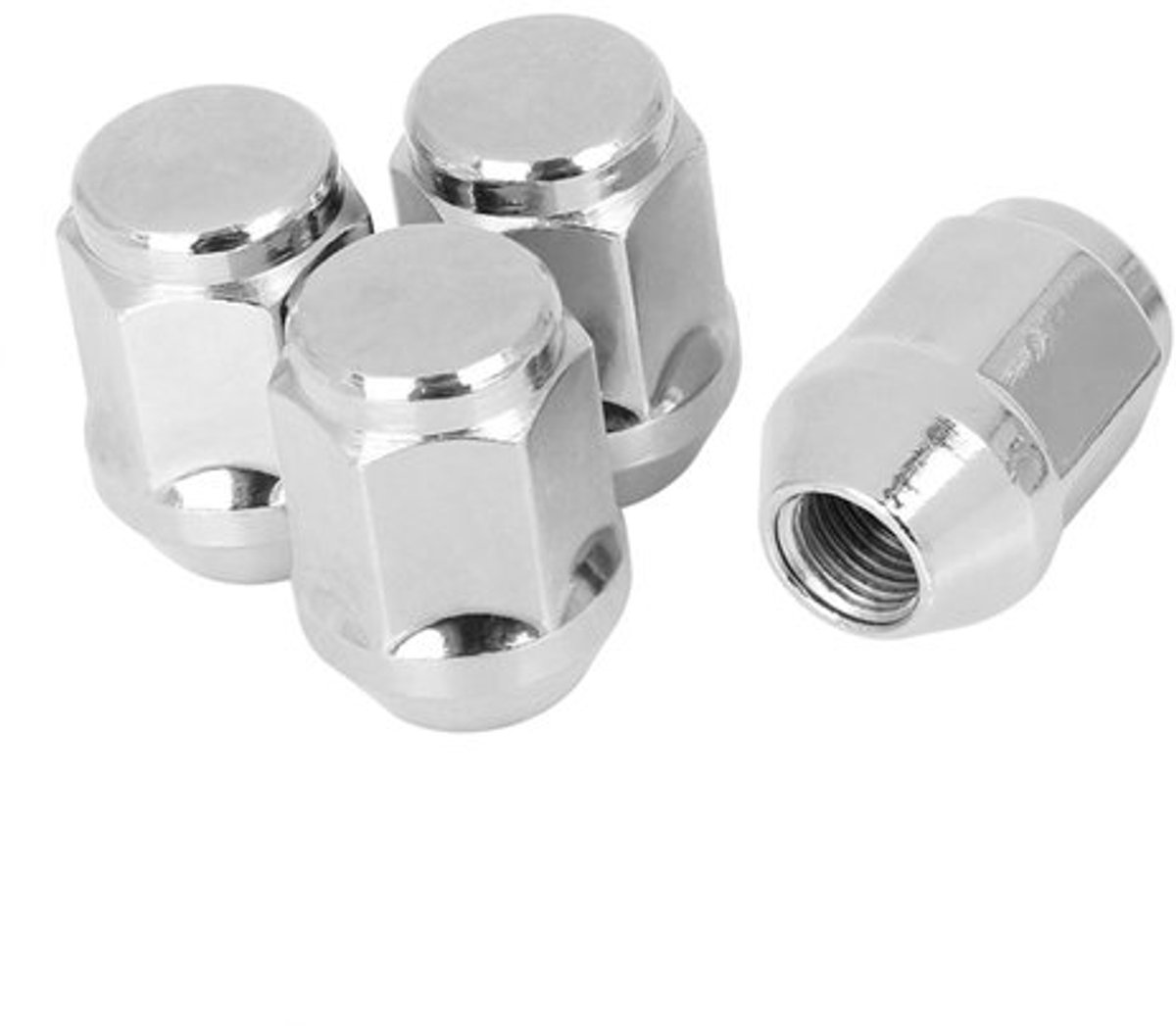 Wielmoeren Conische Zitting 60° - 4 Stuks - M12x1,25 Schroefdraad - Totale Lengte 34 mm - Gehard Staal - Professionele Installatie Aanbevolen - Moeren