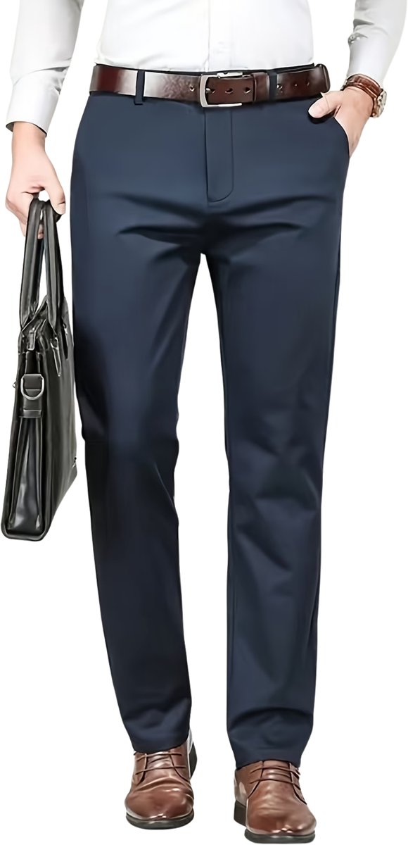 Currero Pantalon Heren Chino Regular Fit Golfbroek Nette Broek Met Elastische Tailleband Volwassenen Donkerblauw XXXL
