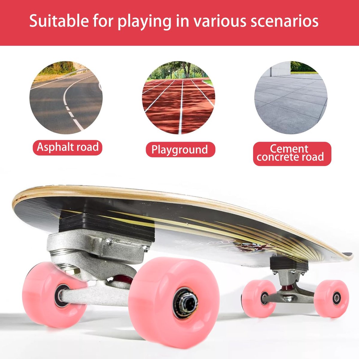 SnelShoppen - 4 Stuks Dubbele Rij Skate Wielen Accessoires, Quad Skate Vervanging, Skateboard Wielen met Lagers, Roller Skates Wielen 58x32mm, PU Slij