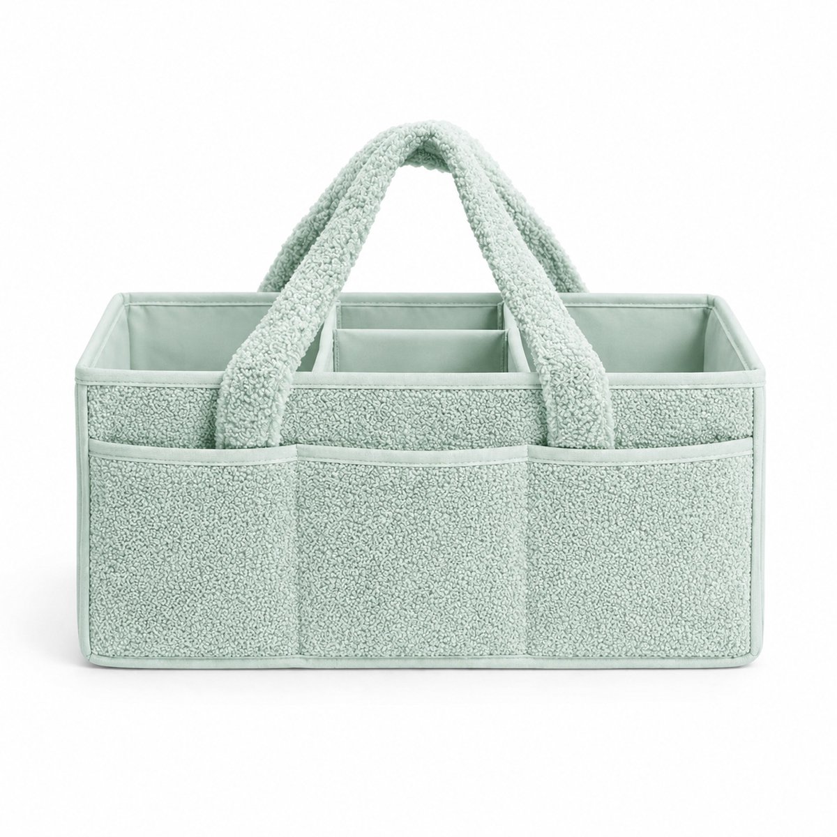 Vavida - Commodemandje - Mintgroen - Teddy - 40 x 26 x 17 cm - Babykamer - Baby - Commode - Mandje
