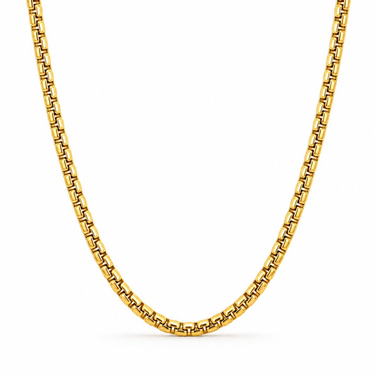 Sorprese Venezia Heren Ketting - Schakelketting 5 mm - 50 cm - Goudkleurig - RVS - Ketting Heren - Model S