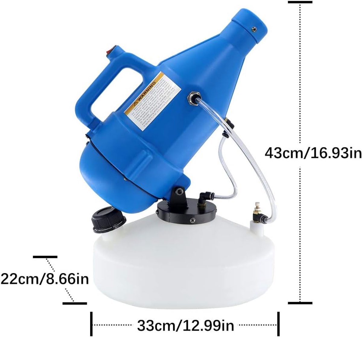 SnelShoppen - 4.5L Elektrische ULV Handheld Fogger Sproeier, 1400W Draagbare Desinfecterende Verstuiver met 8-10 Meters Spuitgebied voor Thuis, Buiten