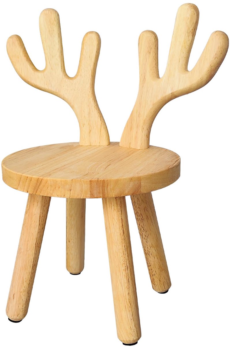 SnelShoppen - Houten Kinderstoel met Massieve Rugleuning - Stap Kruk voor Kinderen - Ideaal voor Eten, Lezen, Spelen in Tuin, Camping en Binnen