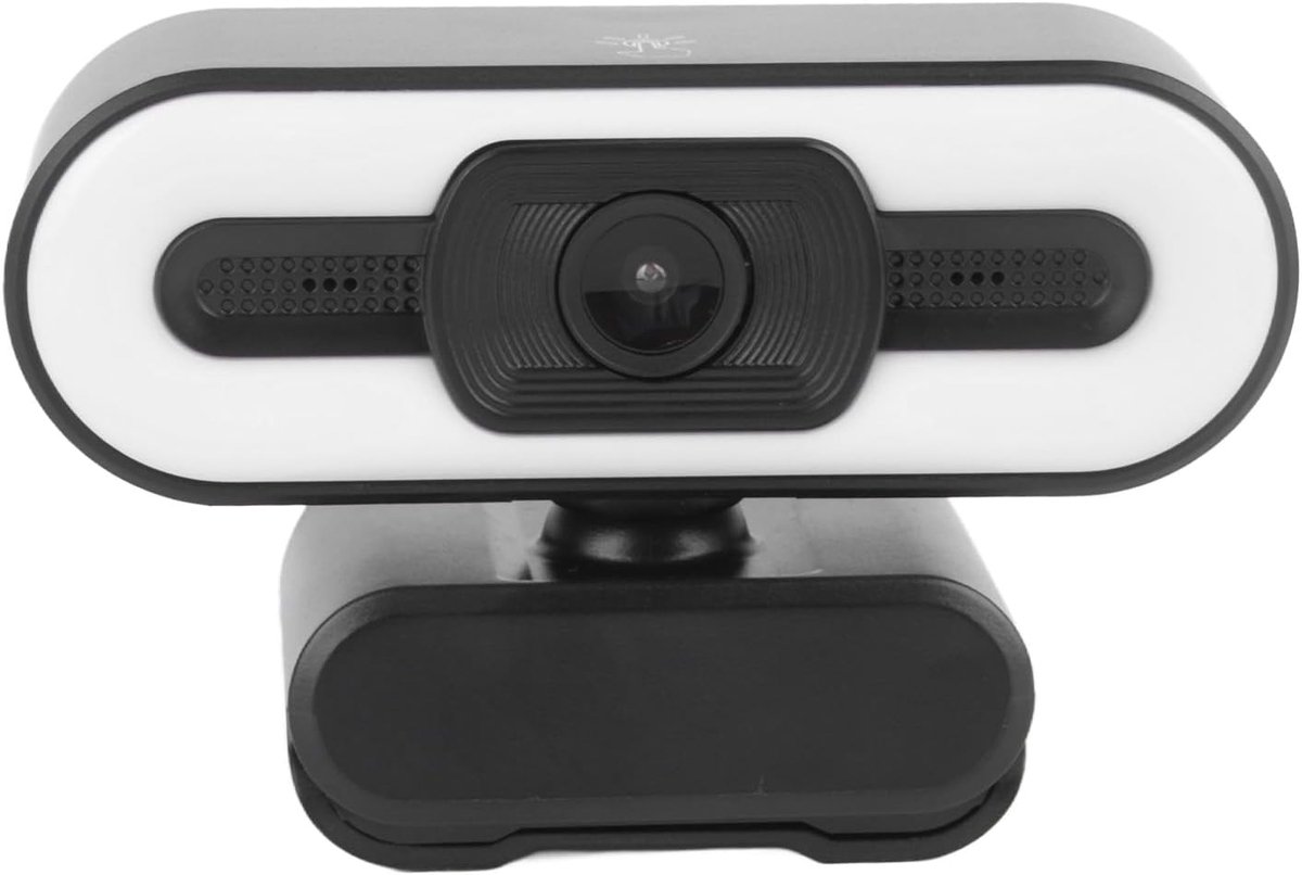 SnelShoppen - 1080P Webcam met Microfoons en Luidspreker, Digitale HD USB Camera met Nachtlampje, Geluidsisolatie Microfoon voor Videoconferenties en