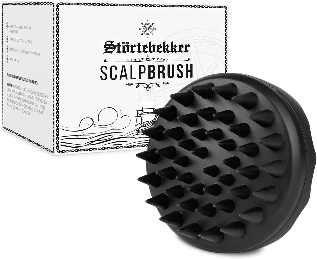 Störtebekker® Premium Scalp Brush – Siliconen Hoofdhuidborstel voor Haargroei & Diepe Reiniging – Shampoo Massage Borstel voor Douche – Verwijdert Roos & Stimuleert de Bloedcirculatie – Zacht voor de Hoofdhuid – Vegan & BPA-vrij