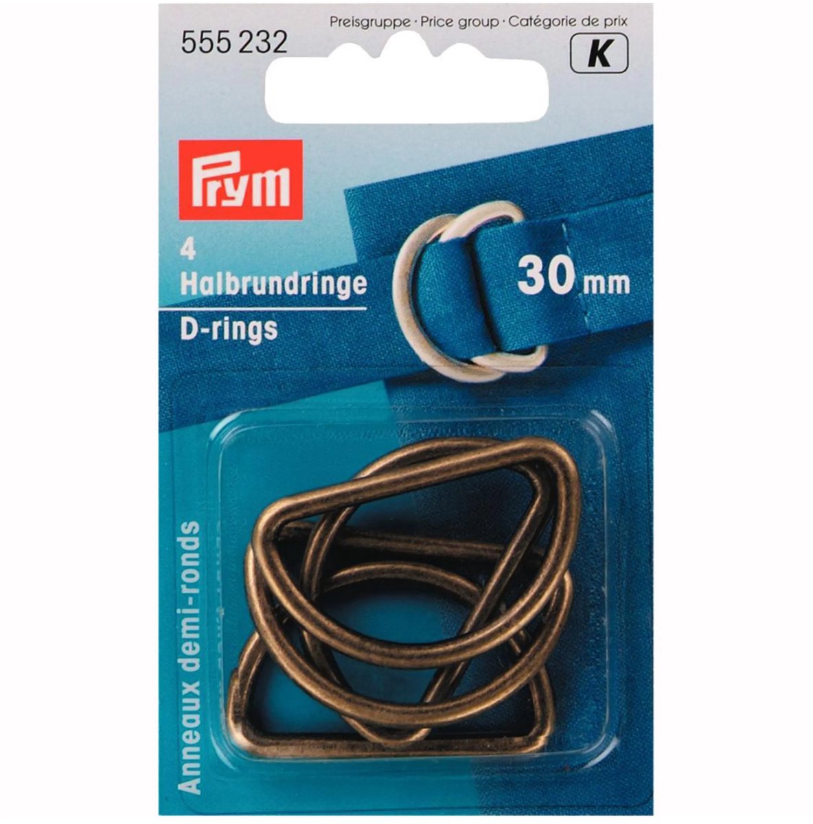 D-Ringen 30 mm oudmessing - Prym