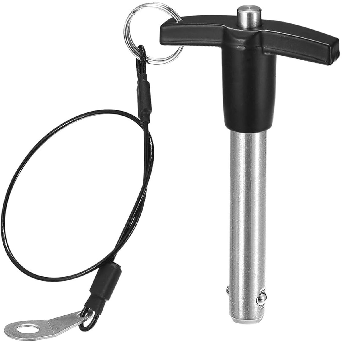 12mm x 60mm Quick Release Needle T-Handle voor Componentverbindingen - RVS 304 Duwknop - Zwart/Zilver - Duurzaam en Betrouwbaar Gereedschap