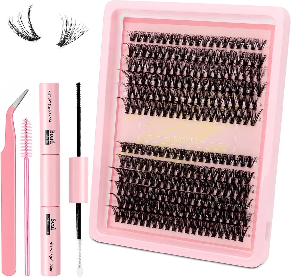240 stuks valse wimpers, kunstwimpers voor wimperverlenging, ideaal voor make-up beginners en dagelijks gebruik, 8-16 mm lengte