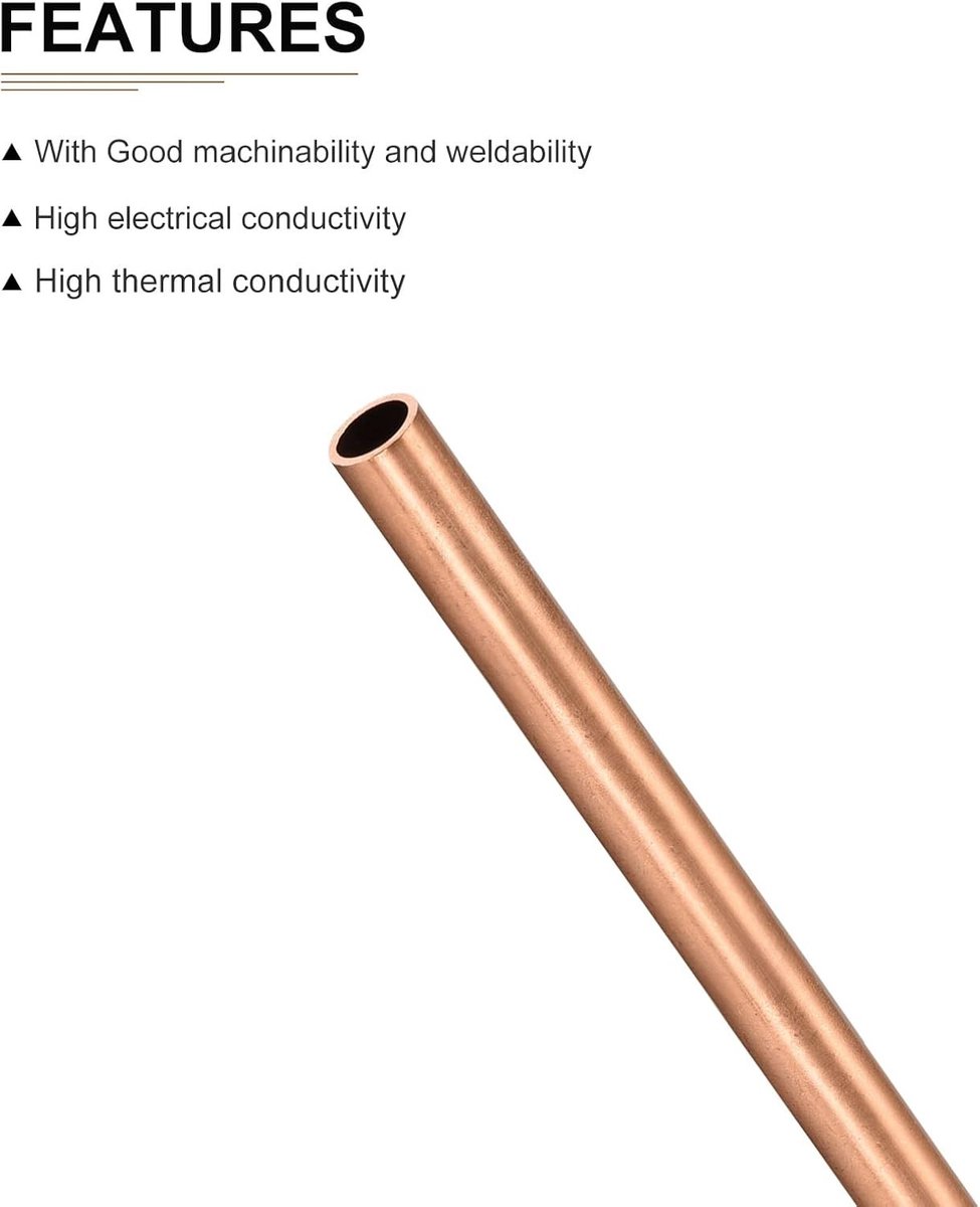 5mm x 0.5mm x 300mm Koperbuis - Perfect voor Machine Apparatuur, DIY Projecten en Decoratieve Toepassingen