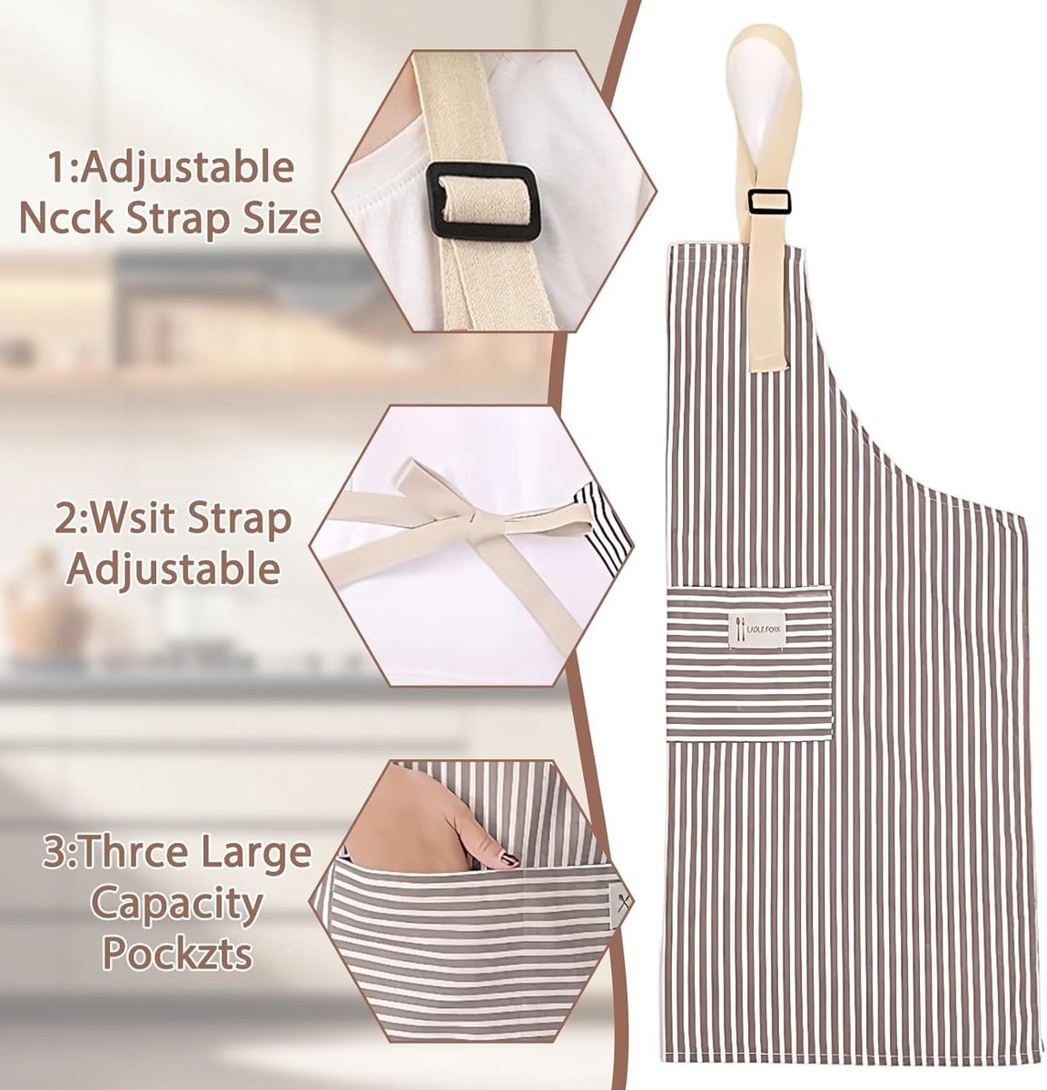 Set van 2 Verstelbare Keuken Schorten met Zakjes voor Koken, Bakken en Schilderen, Unisex Keukenschorten