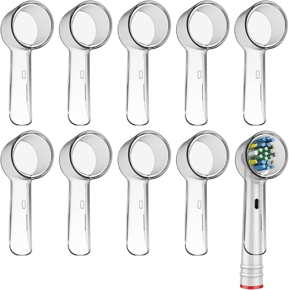 10 Stuks Beschermende Hoofden voor Tandenborstels met Doosje - Transparante, Stofdichte Bescherming voor Tandenborstels en Accessoires