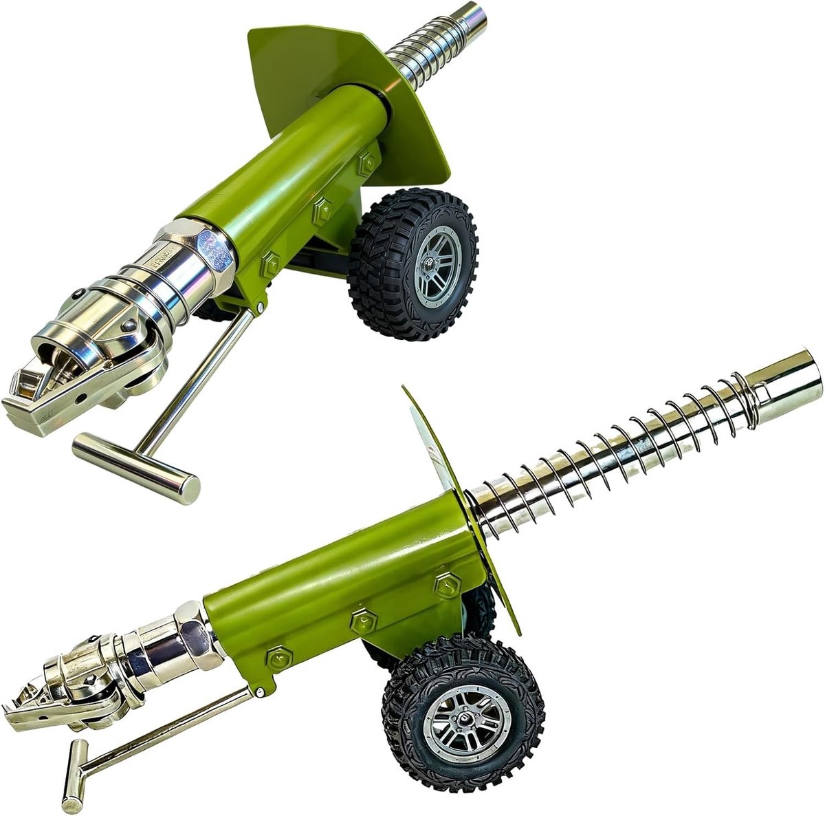 Miniatuur Vuurwerk Launcher van RVS - Handgemaakt Militair Model voor Verzamelingen, Desk Ornaments en Cadeaus - Afmetingen 35x12x10cm