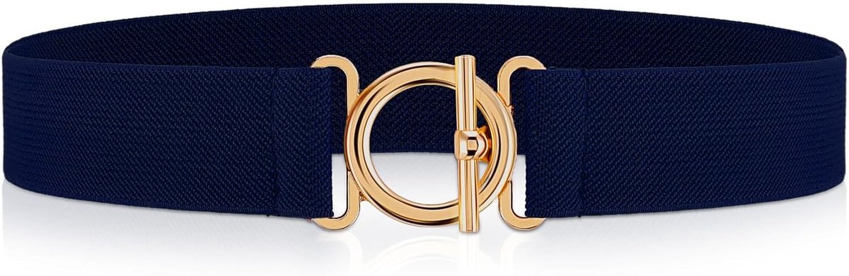 Elastische Damesriem met Gouden Gesp - Verstelbare Tailleband voor Jeans, Jurken en Casual Outfits