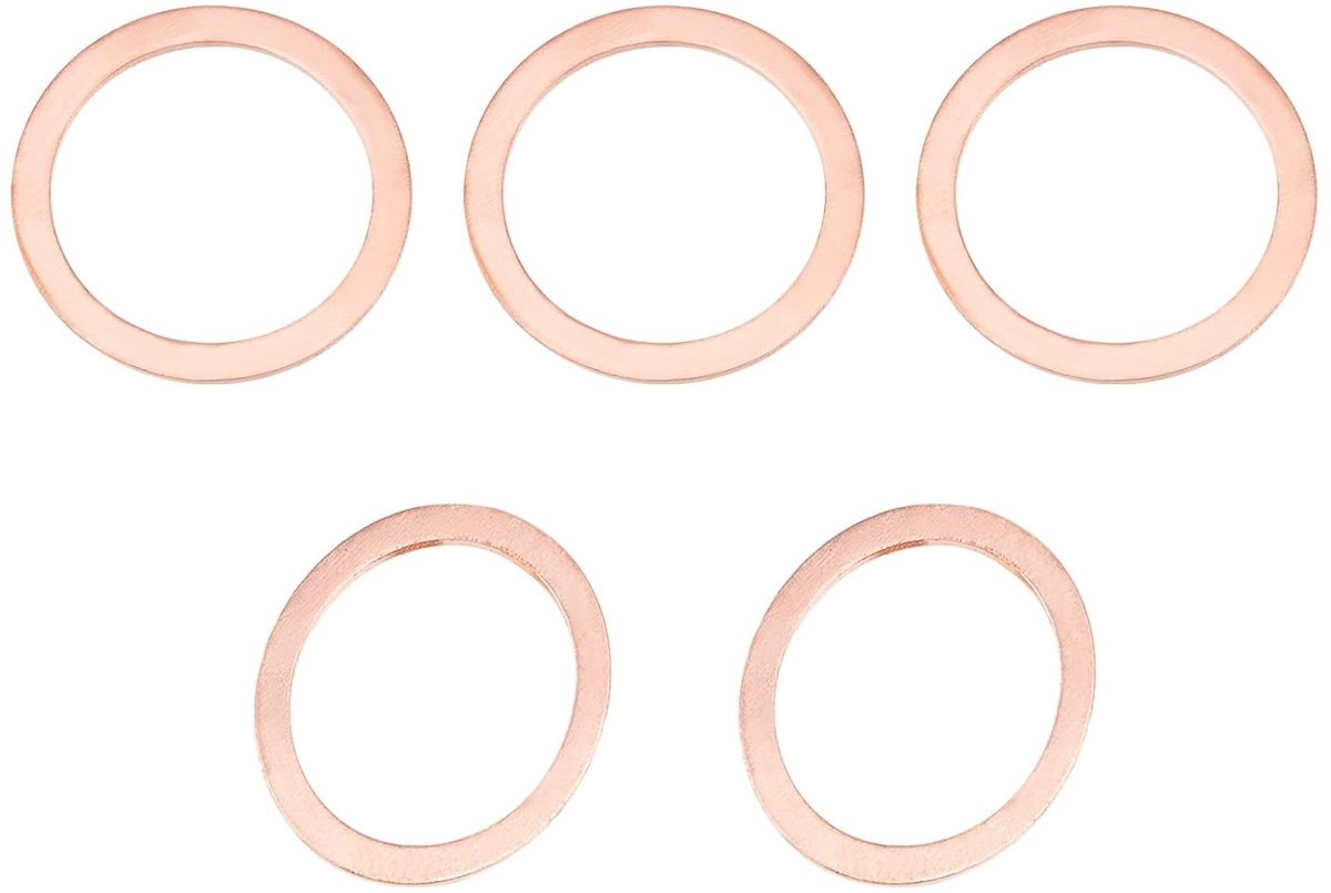 30.3mm x 38mm x 1.5mm Koperen Platte Dichting Washers - 5 Stuks voor M30 Schroeven - Ideaal voor Industrie en Constructie