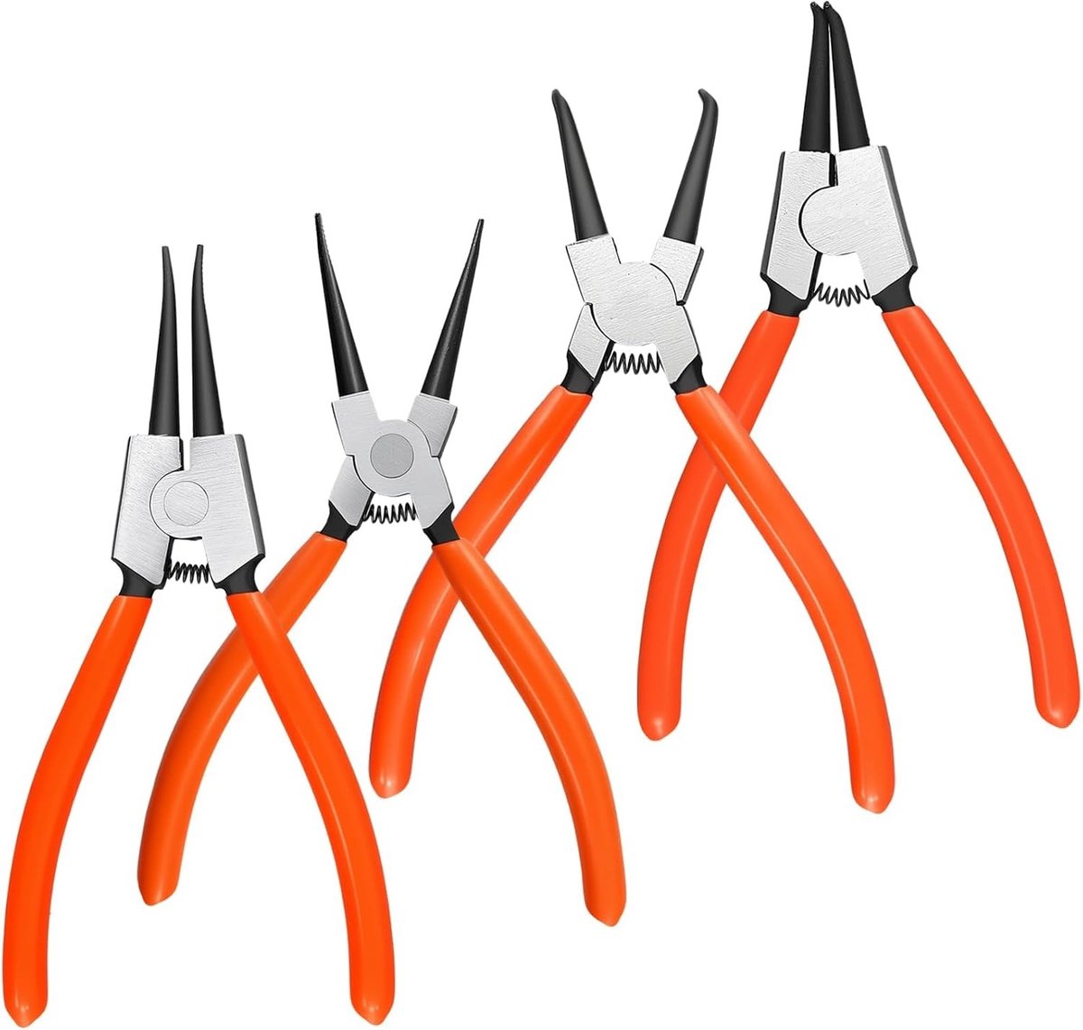 Set van 4 Snap Ring Tangen voor Interne en Externe Circlip Verwijdering - Rechte en Gebogen Tools voor Precisiewerk