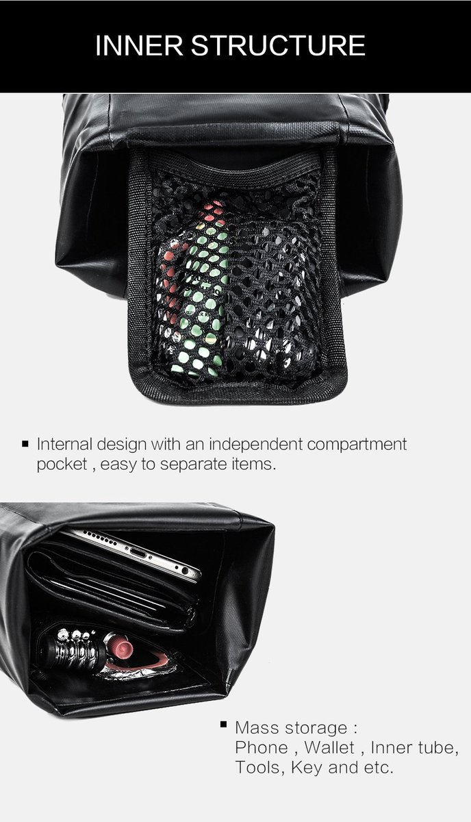 SnelShoppen - Waterdichte Fiets Zadel Tas - Verstelbare Opbergtas voor MTB en Wegfiets - PU Fietsstoel Zadel Pannier Pack met Fiets Reparatie Gereedsc