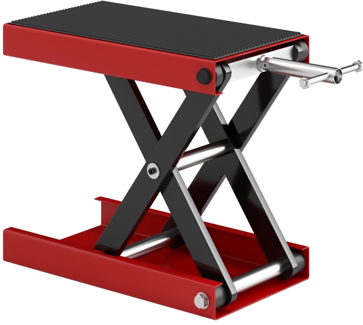 1 stuk - Motorfietslift - Onderhoudshouder - Offroad Motorfietshouder - Geschikt voor Motocross / Superbike - Hoogteverstelbaar bereik 10-37 cm - Staal - Maximaal gewicht 500 kg - Rood Zwart