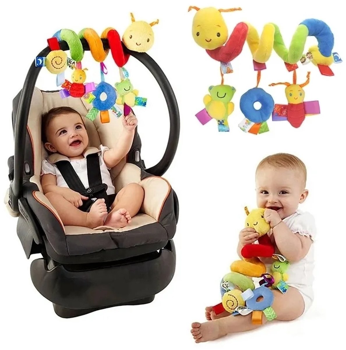 Spiraalvormige kinderwagen hangende - speelgoed voor baby's -kinderwagen speelgoed, baby wieg spiraal speelgoed spiraal, wikkelbare kinderwagen kinderwagen/autostoel/wieg sensorische vroege educatie speelgoed voor peuters en kleuters