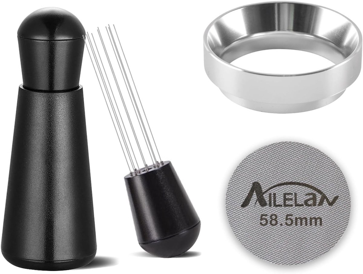 58mm Dispensing Funnel voor Espresso, Koffie Distributor met Magnetische Portafilter en Puck Screen, Onmisbare Accessoires voor Barista en Koffieliefhebbers