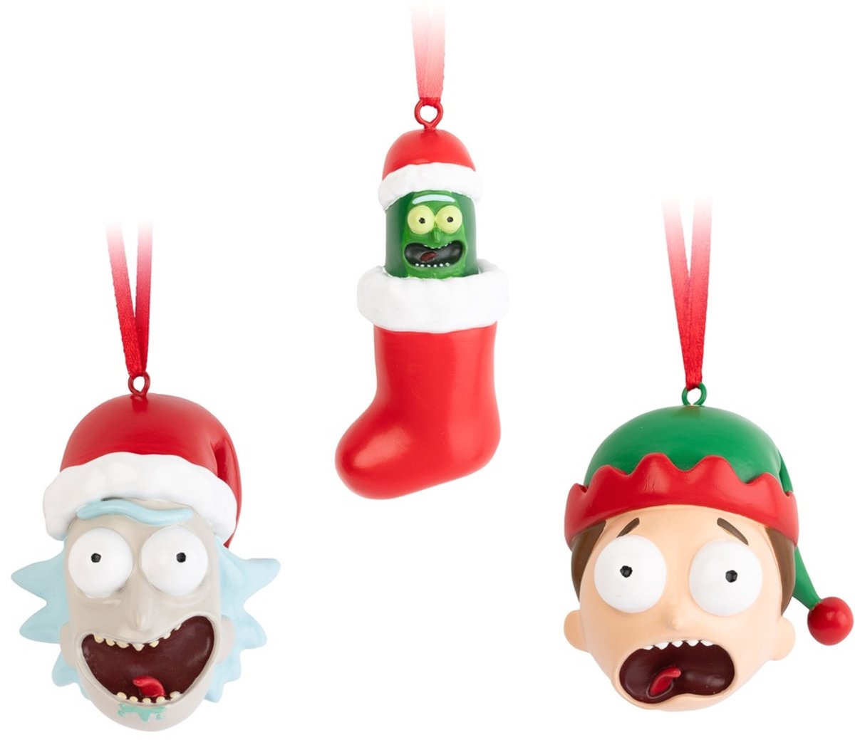Grupo Erik Rick And Morty - Rick, Morty And Pickle Rick Set Of 3 Kerstballen - Multicolours
