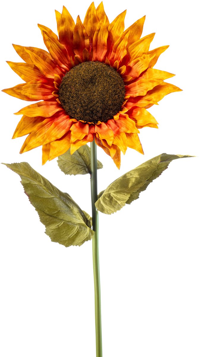 Emerald Kunstbloem Zonnebloem XL 90cm oranje - Kunstplant voor binnen