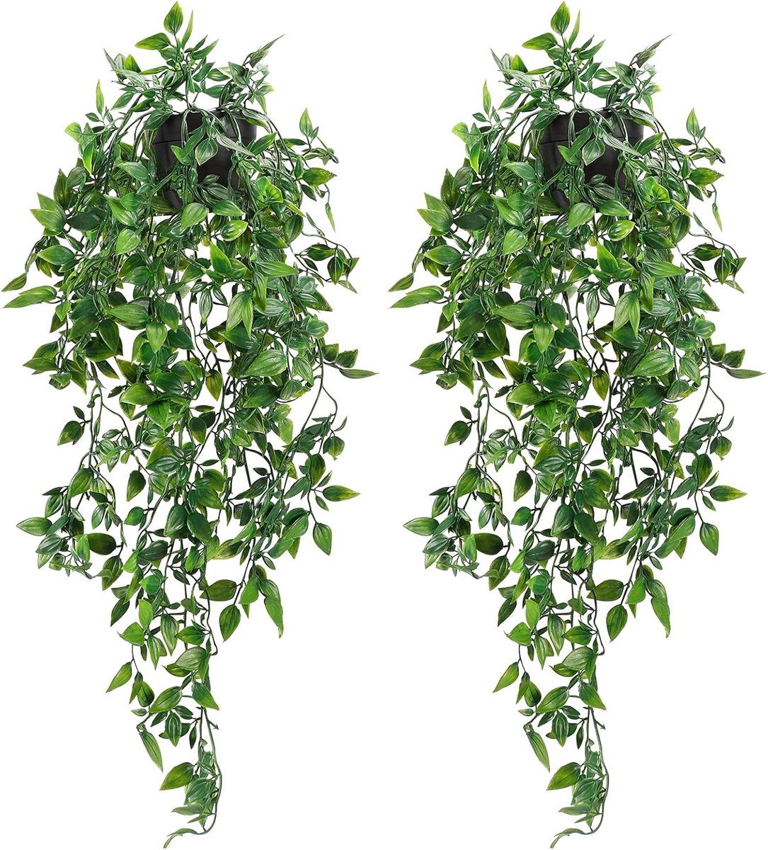 2 Stuks Kunst Hangplant - 65 cm Lang - Groene Kunst Hangplant Geschikt Voor Binnen En Buiten - Decoratie Voor Huis, Slaapkamer, Tuin of Patio