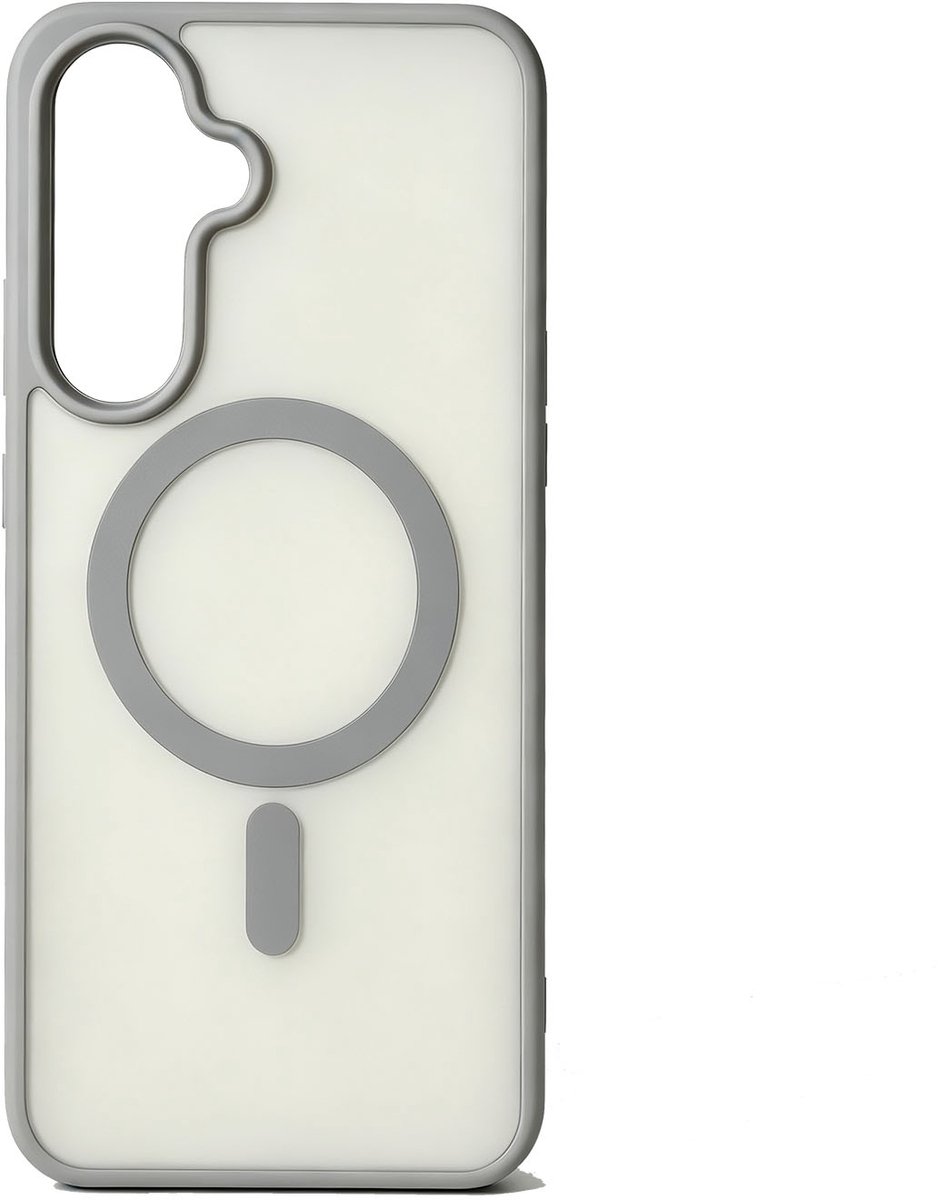 Casemania Hoesje Geschikt voor Samsung Galaxy A27 - Grijs - Matte Armor Magnetische Back Cover - Geschikt voor MagSafe - Val/Stoot Bescherming met Verhoogde Camera Randen