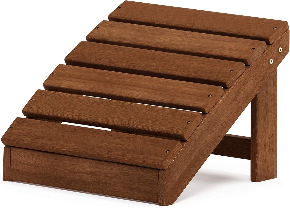 Houten Voetenbank - Buiten Kruk - Ontspannen Buiten - Waterbestendig Hout - 178 cm - Natuurlijk