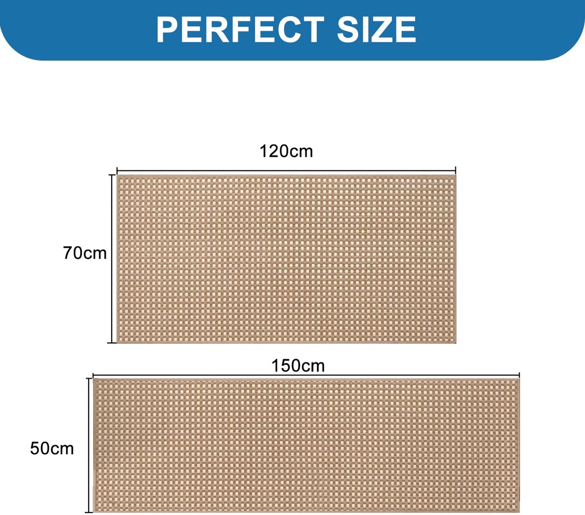 SnelShoppen - Antislip Badmat 50 x 150 cm, Chenille, Super Absorberend, Wasbaar, Bruin, Ideaal voor Douche, Bad en Toilet