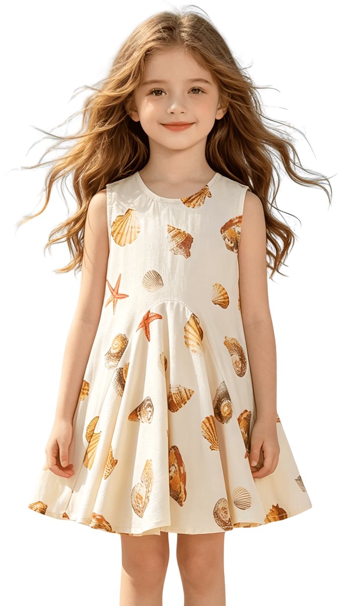 Currero Zomerjurk Meisjes Zomerjurken Kinderen Jurk Meisje Ibiza Stijl Sundress Kinderkleding 1-2 Jaar Beige