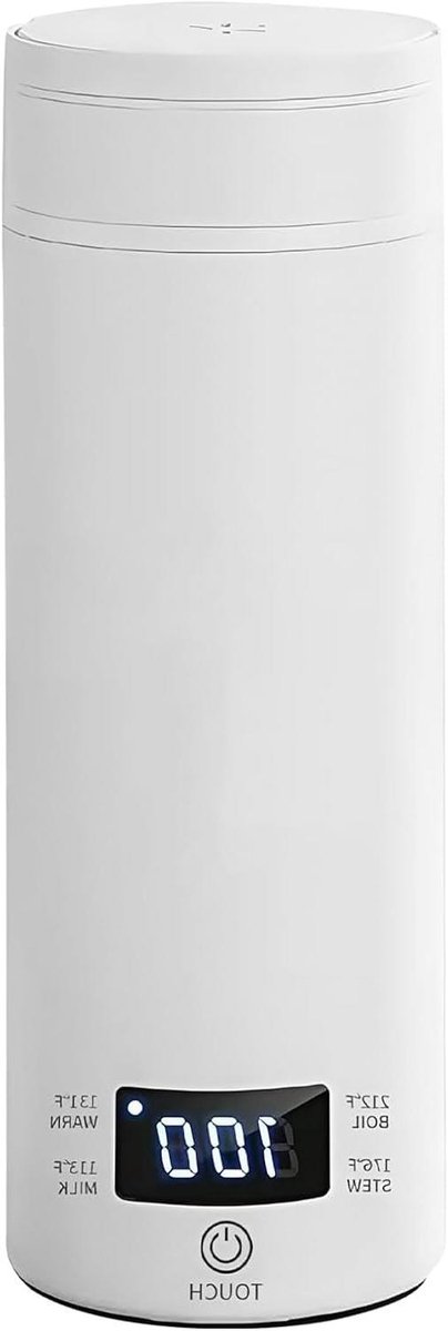 Reiswaterkoker - Mini waterkoker - Warme dranken maken - Intelligente temperatuurregeling - 500 ml - Wit
