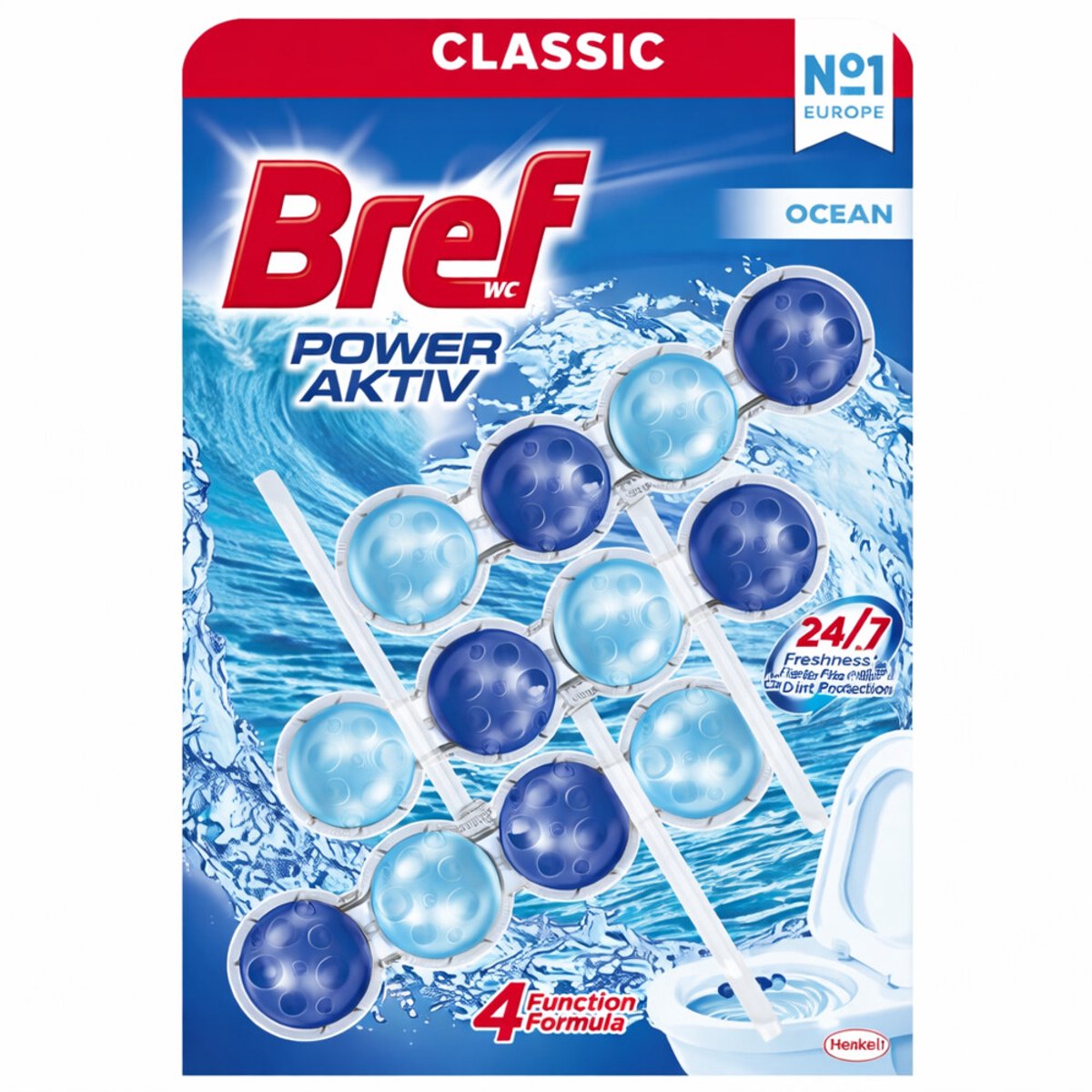 Bref - Toiletblok Active Blue Ocean - 5 x 3 stuks - Voordeelverpakking