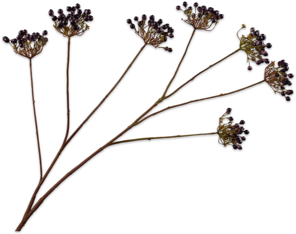 Silk-ka Kunstbloem-Zijden Bloem Bessentak Paars 106 cm