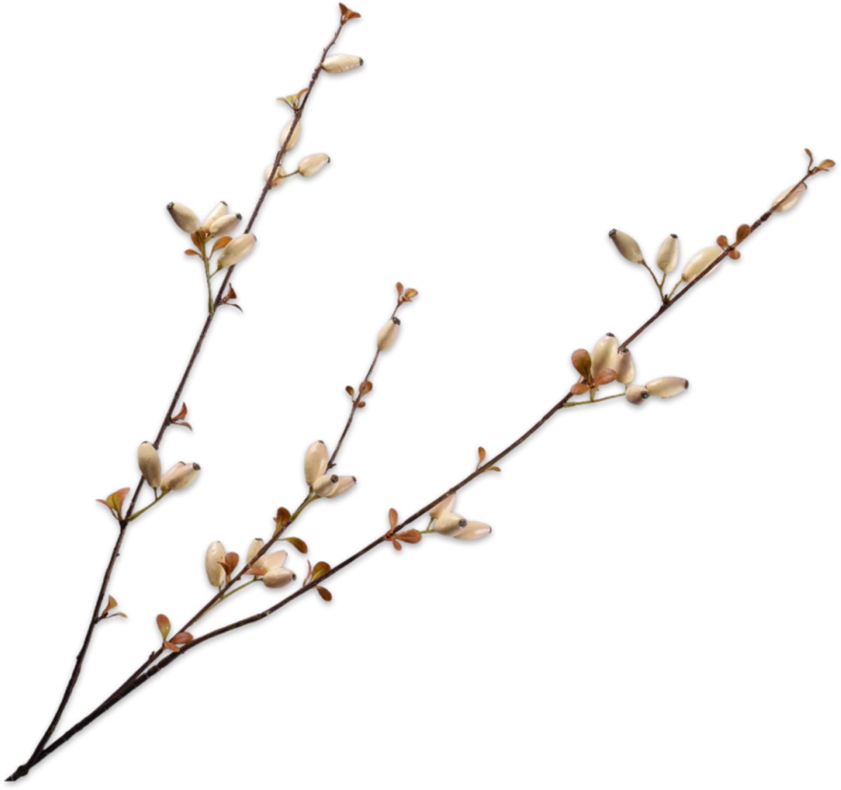 Silk-ka Kunstbloem-Zijden Bloem Rozenbottel Tak Crème 84 cm