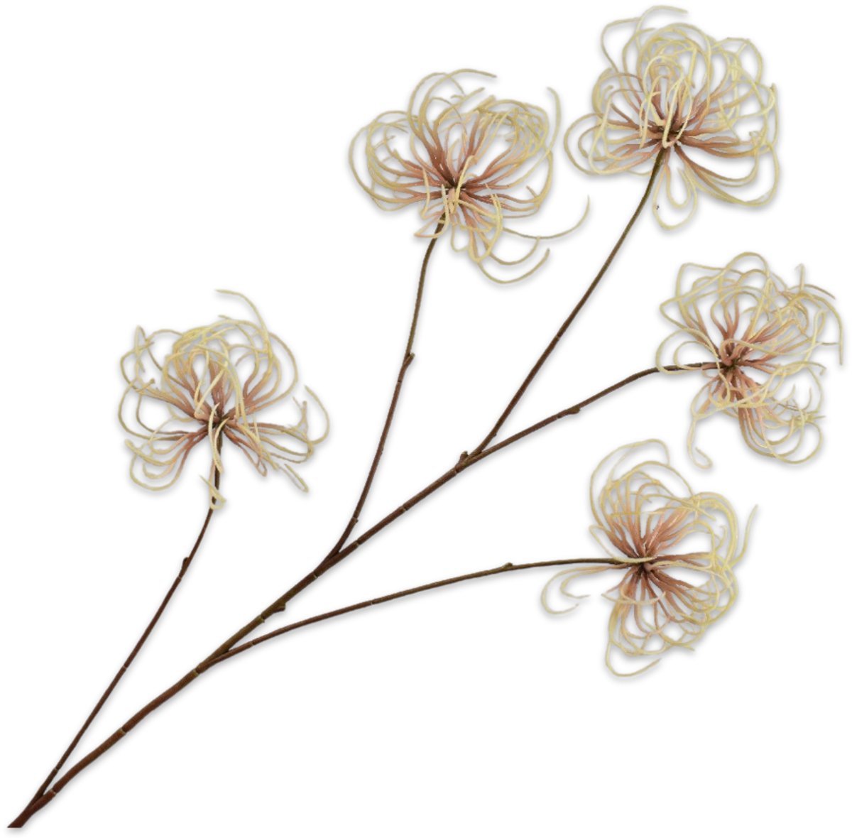Silk-ka Kunstbloem-Zijden Clematis Tak Geel-Bruin 95 cm