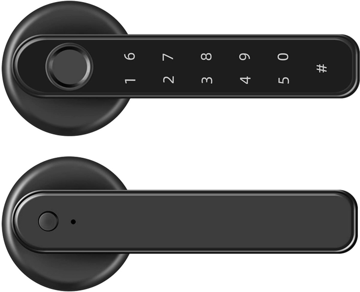 SnelShoppen - Xenocam Vingerafdruk Slim Deurslot Sleutelloze Toegang 3-in-1 Deurslot met Toetsenbord, Code en Sleutel voor Thuis, Hotel, Appartement,