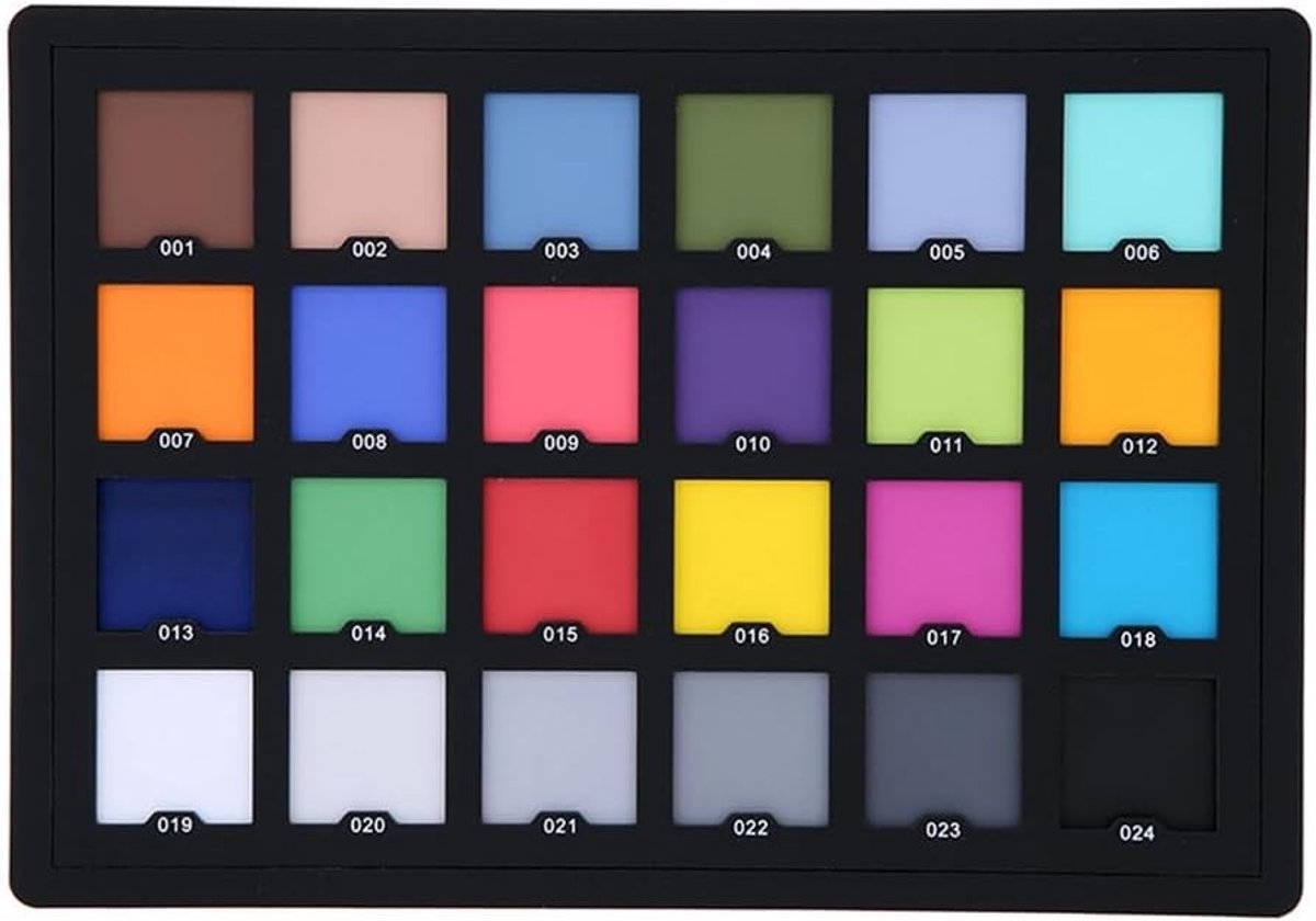 Kleur Test Palet - Fotografie Hulpmiddel - Kleur Balans - 24 Kleuren Sets - 22 x 17 cm - Zwart