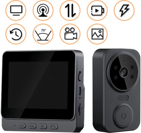 Videodeurbel - Visueel intercomsysteem - Slimme Videodeurbel - Uitgerust met Camera en Display - 4,3-inch 1080p HD-display / 170° Groothoek / Nachtzicht / Tweeweg Spraakbediening — afbeelding 4